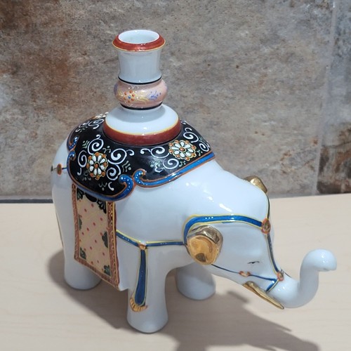 Statua elefante porcellana Andrea by Sadek vintage statuina portacandele - Foto 10 di 11
