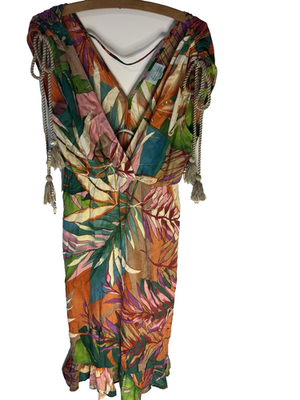 True Destinations Women Tropical Midi Dress M Resort Wear Beach Travel Beads | eBay True Destinations Women Tropical Midi Dress M Resort Wear Beach Travel Beads | eBay