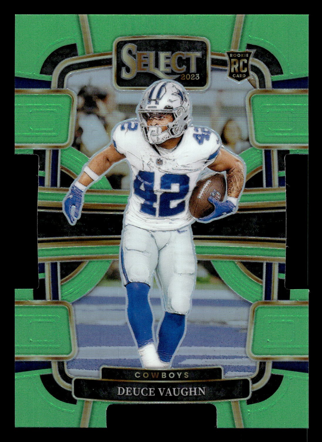 2023 Panini Select #28 Deuce Vaughn Neon Green Prizms Die Cuts #/599