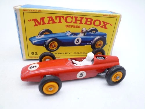 VINTAGE MATCHBOX LESNEY No.52b BRM RACING CAR IN ORIGINAL BOX 1965