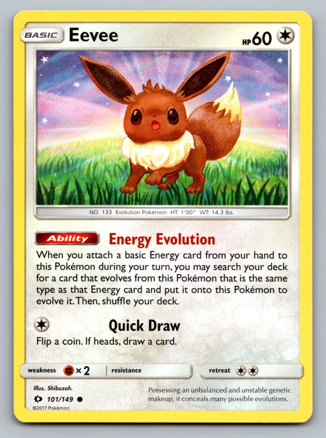 Pokemon TCG SM Base Set Eevee 101/149