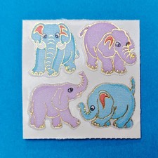 Vintage Stickeralbum Sticker 90er Seide Stoff Elefanten