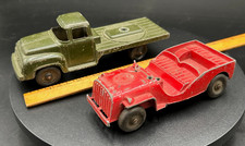 2 Vintage Metal Diecast Tootsie Truck and Jeep