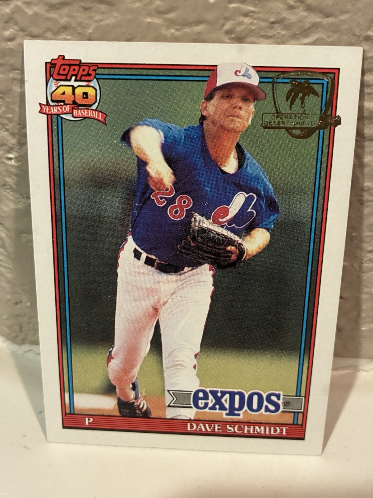 1991 Topps Desert Shield Dave Schmidt #136 Montreal Expos EXMT G