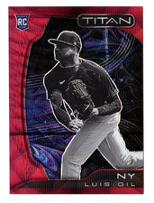 2022 Chronicles Titan Ruby Wave Prizm /199 Luis Gil Rookie #7 Yankees Red Insert