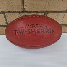 Vintage Sherrin Kangaroo Brand Solid Hide Leather AFL Football Pre Spalding