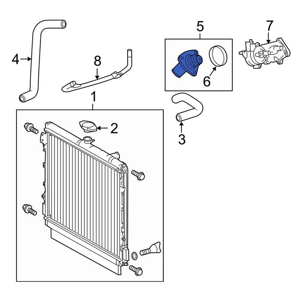 For Toyota Tundra 2007-2021 Toyota 160310S010 Engine Coolant Thermostat Kit Foto 3 de 4
