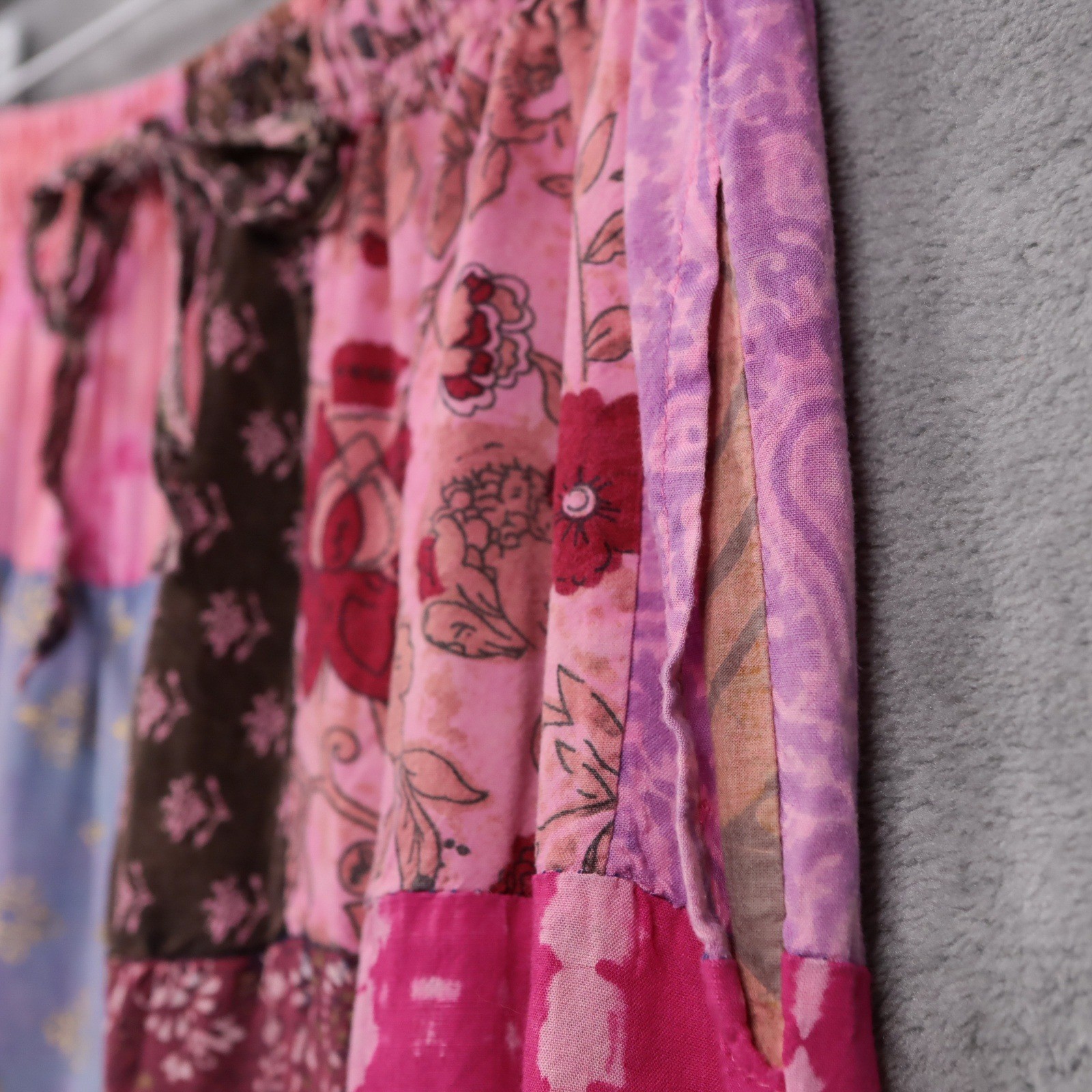 Patchwork Wide Leg Pants Drawstring Love Valentin… - image 6