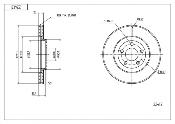 Hart Tarcze III 2X Bremsscheiben Ø 280 BelüFtet FüR Chrysler PT Cruiser-image