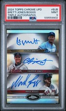 Boggs Jones Brett 2024 Topps Chrome Update Triple Autographs #BJB 10/10 PSA 9