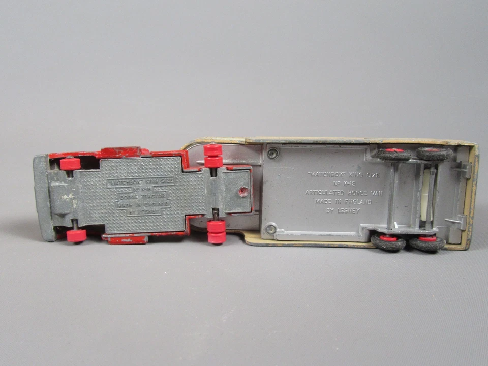 D732 Vintage Matchbox K18 UK Dodge Trattore Articolato Furgone Cavalli King Size - Immagine 4 di 4