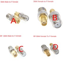 F Type Jack to SMA RP-SMA Male Female Plug RF Coaxial Adapter Converter Coax