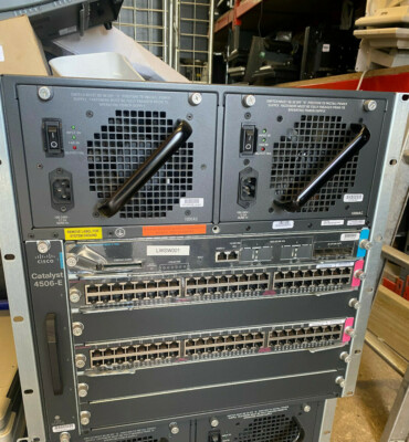 Cisco Catalyst WS-C4506-E 5x WS-X4545-GB-RJ45 X2, WS X4516-10GE, + X2 PSU #2F 