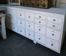 shabby chic Tante Emma Kolonialwaren Schrank Theke  antik Emailschilder