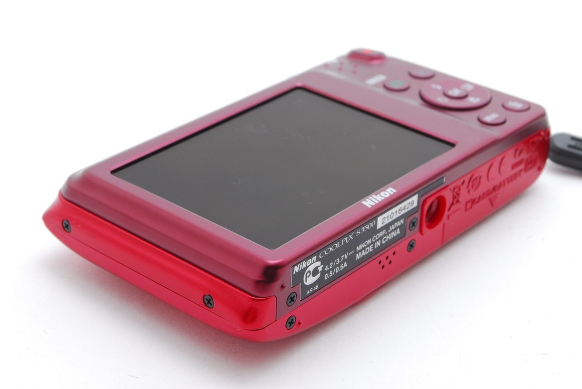 TOP MINT w/BOX】 NIKON COOLPIX S3500 Red 20.0MP Compact TOP MINT w/BOX】 NIKON COOLPIX S3500 Red 20.0MP Compact