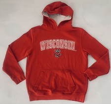 Wisconsin Badgers Hoodie Sweatshirt Red Youth Large Athletic Sporty College