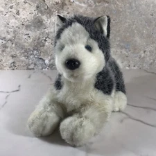 VINTAGE RUSS BERRIE BLIZZARD SIBERIAN HUSKY REALISTIC PLUSH ANIMAL BLUE EYES