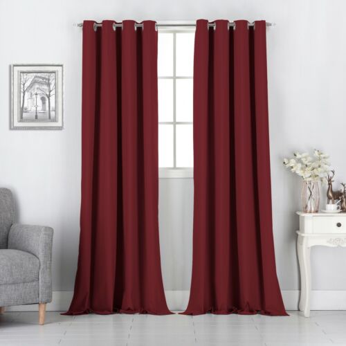 2 Panels 100% Blackout Curtains Thermal Insulated Grommet Top Window Drapes Set - Picture 13 of 82