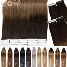 Tape in Hair Extensions 8A Remy Human Hair 12"-24" Full Head Straight Ombre Hair