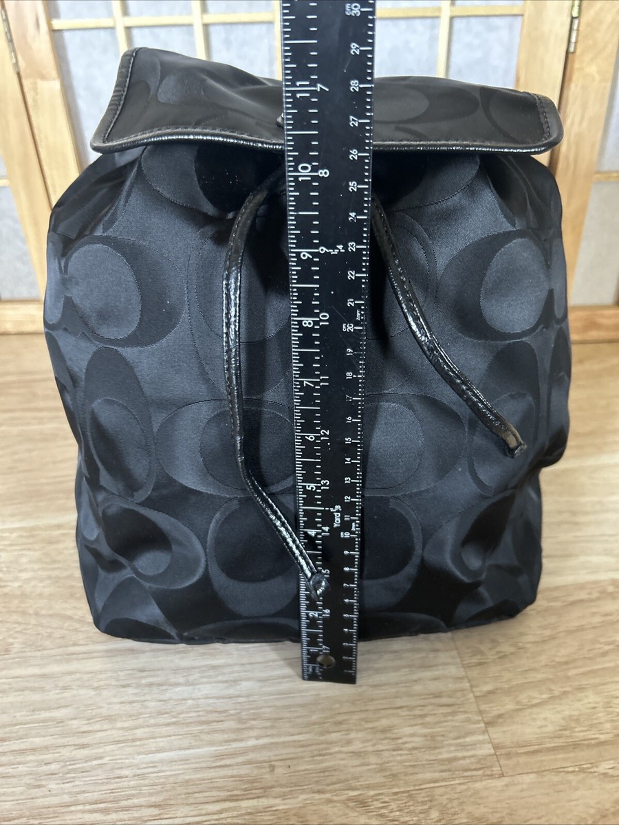 Coach Getaway Signature Nylon Black Packable Backpack 77350 Coach Getaway Signature Nylon Black Packable Backpack 77350