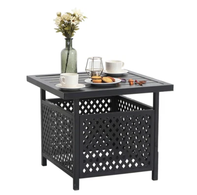 22"x22" Patio Side Table with 1.57 Umbrella Hole Square Bistro Table for Outdoor - Image 1 of 4