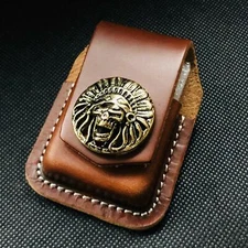 Genuine Leather Handmade Oil Lighter Case Cigarette Lighter Belt Pouch Z Lighter