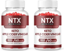 2 Pack - NTX Keto ACV Gummies, Vegan, Weight Loss Supplement - 120 Gummies