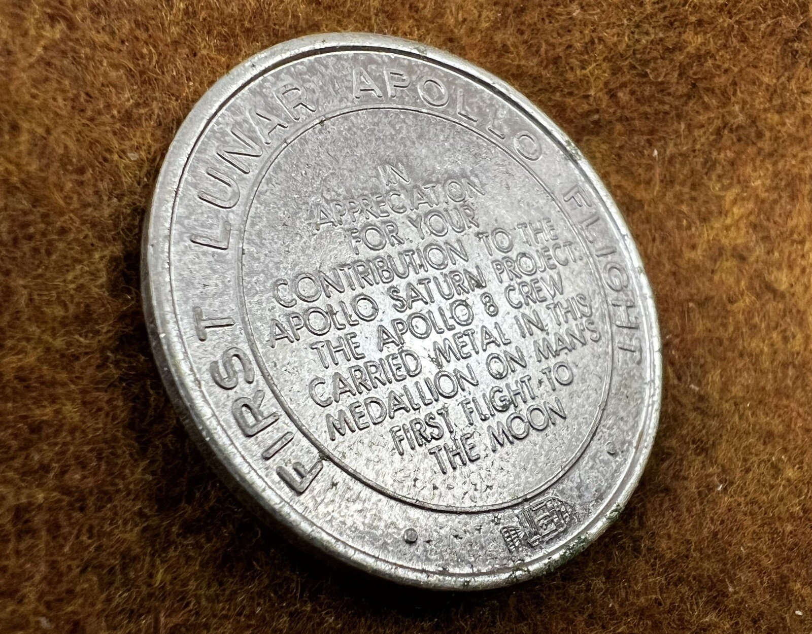 Vintage NASA First Lunar Apollo Flight APOLLO 8 Collectible Token Coin ...