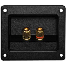 Gold Recessed 5-Way Banana Speaker Terminal Rectangle