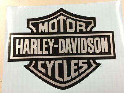 Silver & Black Harley-Davidson MC Bar Shield Decal Sticker