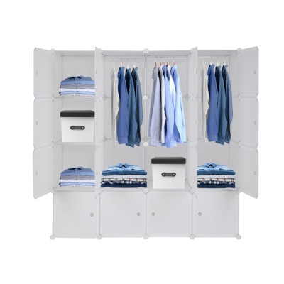 4-layer 16 Cube Organizer Stackable Plastic Cube Storage, Plastic + Steel Wire w