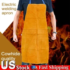 Leather Welding Apron Flame Retardant Heavy Duty Welder Protective Safety Work