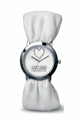 Moschino Damenuhr Let's Touch Me Leder Edelstahl Weiß Analog Quarz