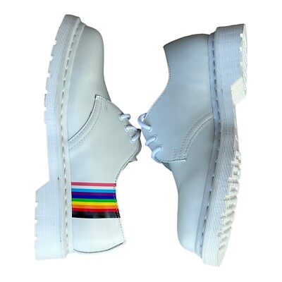 Dr Martens 27522 White Smooth Leather Pride Oxford Shoes  display picture 1