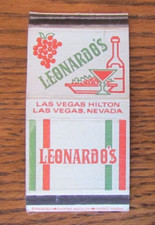 AMERICAN ACE MATCHBOX COVER: LEONARDO'S LAS VEGAS, NEVADA EMPTY MATCHCOVER -C15