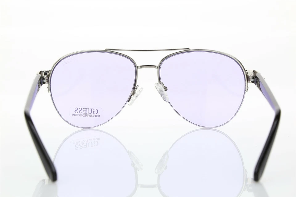Gafas de sol piloto GUESS 161660 GUF 254 10Y negras plateadas de metal 56 mm para mujer Foto 3 de 4