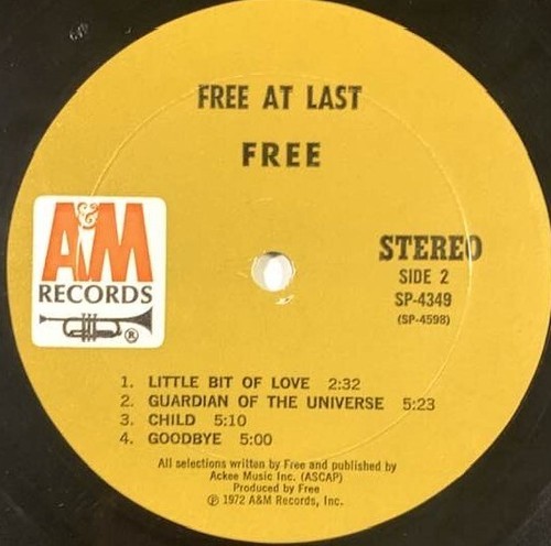 Free - Free At Last, LP (A&M Records 4349) - Picture 6 of 6