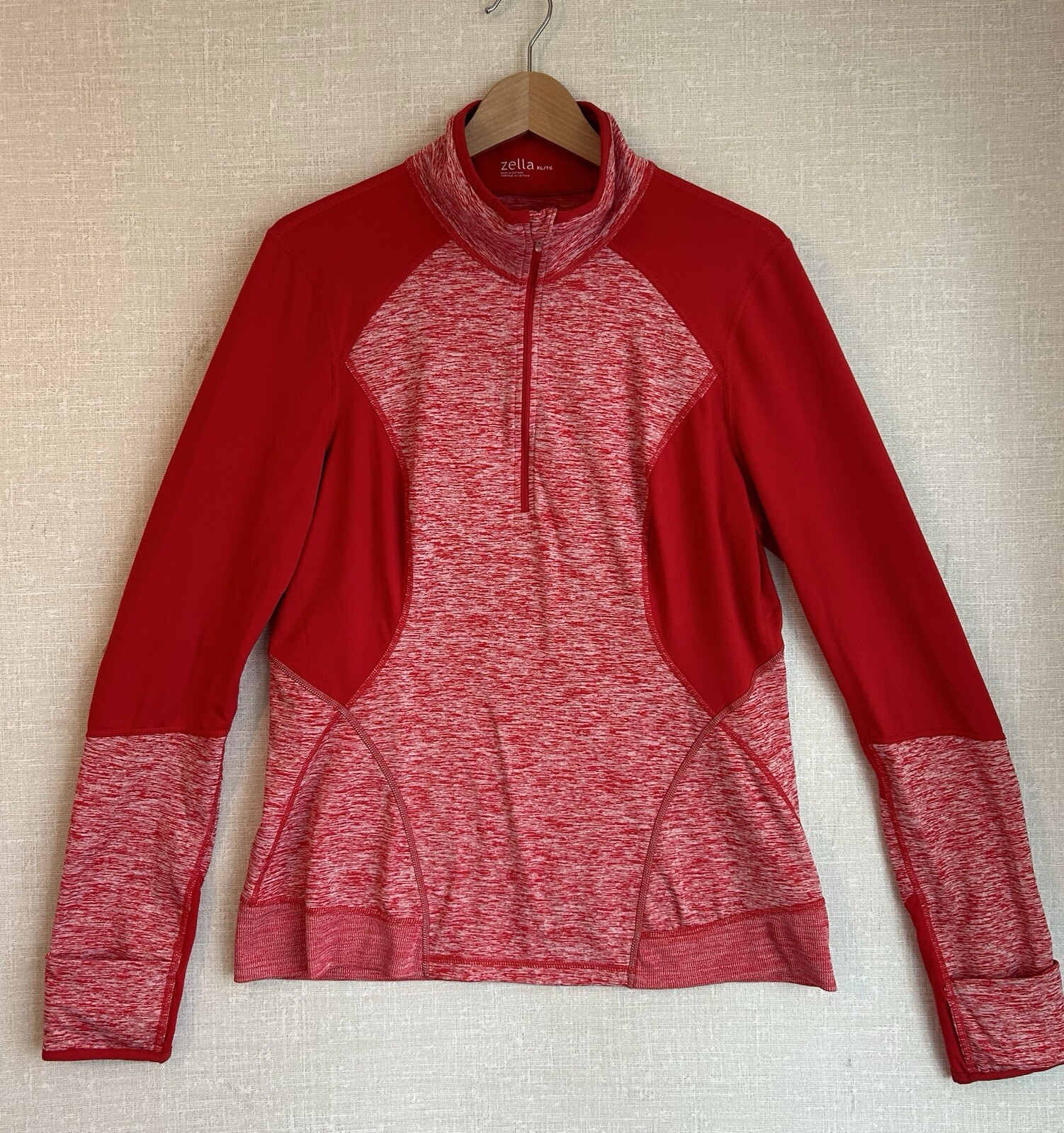 Zella Performance Half Zip Red Jacket Womens Size… - image 2