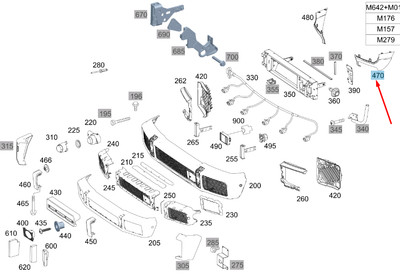 NEW MERCEDES-BENZ G W463 FRONT BUMPER LEFT TRIM A46388501259999
