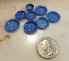 Vtg Dollhouse Miniatures Dishes Metal Blue White Taiwan Dinner Set Lot 8 Piece