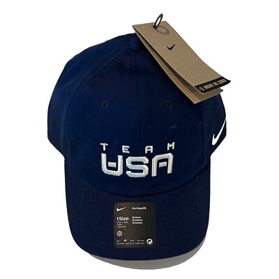 NWT Nike Heritage86 TEAM USA Olympic Hat Cap Strapback Swoosh Blue w/White, Red