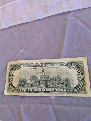 Series 1977 US One Hundred Dollar Bill $100 New York B 86146952 A - Picture 2 of 2