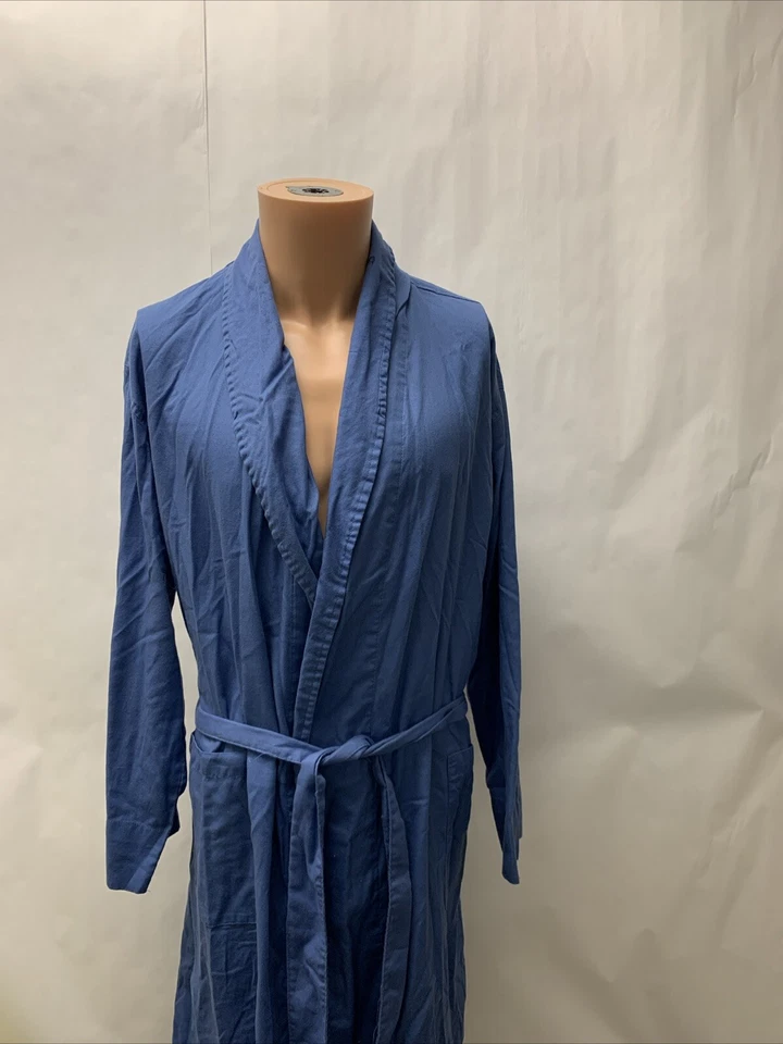 Joe Boxer Para Hombres Bata Azul Manga Larga Bolsillos Corbata Cómoda Ropa de Salón Camisa Osfa Foto 2 de 4