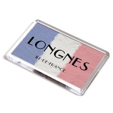 FRIDGE MAGNET - Longnes - Ile-de-France - France Flag