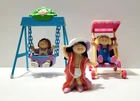 Vintage 80’s Mini Cabbage Patch Kids PVC Figures - Swing & Stroller