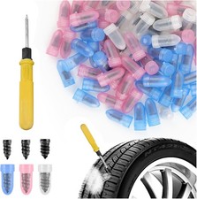 100PCS Screw Tire Plugs Kits with Screwdriver 3 Sizes Tire Repairs Rubber Nail