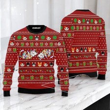 Cat Light Ugly Christmas Sweater, Cute Kitty Xmas Lights Funny Holiday Top