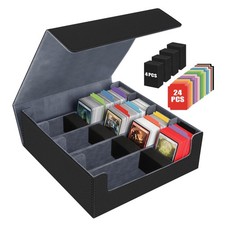 3200 Trading Card Storage Box with Magnetic Closure, PU Leather