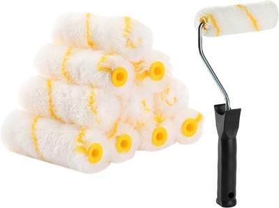 Bates- Farbroller, 10,2 4 inch Paint Roller+10 Covers, Weiss/opulenter Garten 