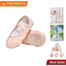 Stelle Girls Ballet Shoes Ballet Pink Suede Sole PU Upper Dance Size 9MT